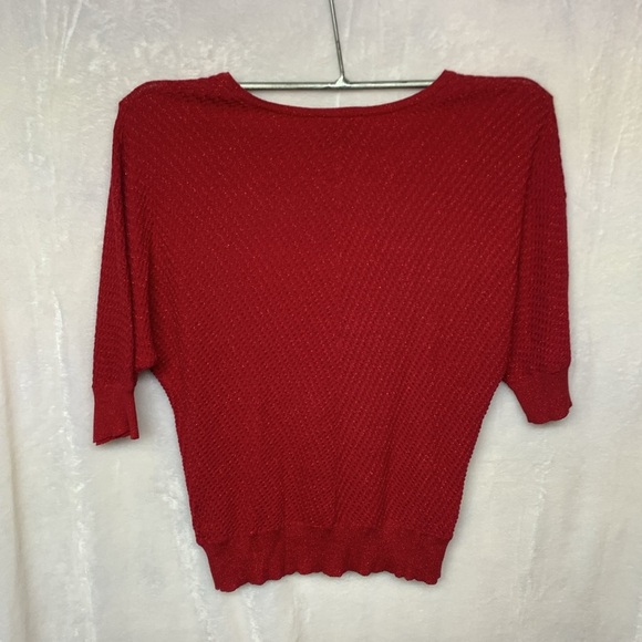 AB Studio Red Knit Sweater - Picture 6 of 6